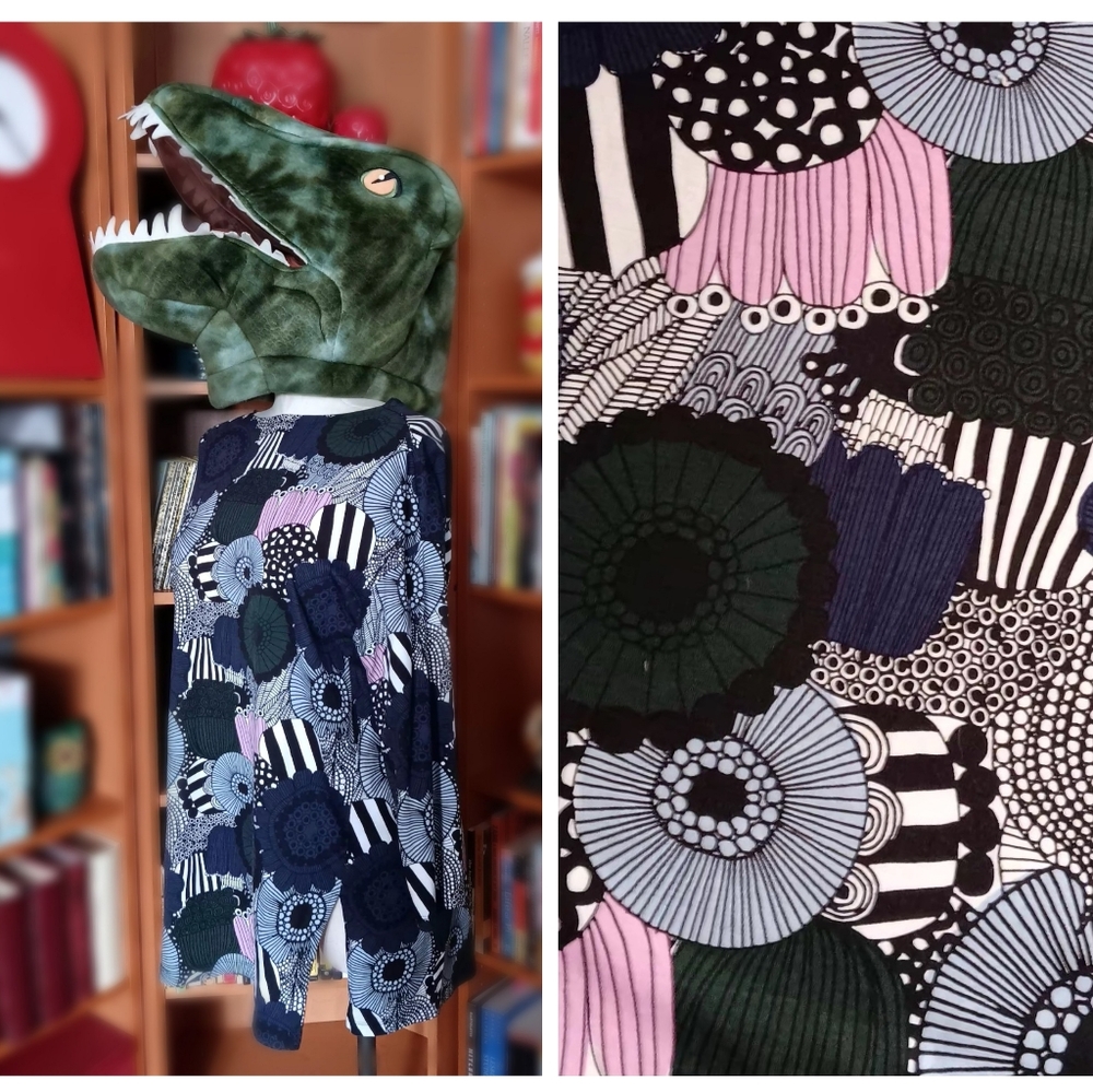Marimekko Uniqlo "Siirtolapuutarha" Long Sleeve Cotton Floral Tunic Top Dress